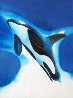 Orca Energy Watercolor 1992 20x15 - Whale Watercolor by Robert Wyland - 0