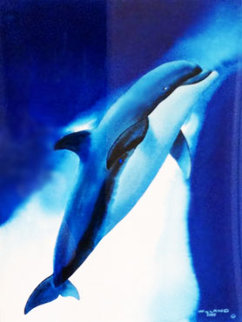 Noble Dolphin Watercolor 1999 34x29 Watercolor - Robert Wyland Noble Dolphin Watercolor 1999 34x29 Watercolor - Robert Wyland