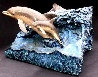 Dolphin Experience End Table Bronze Sculpture 1992 27x30 Sculpture by Robert Wyland - 0