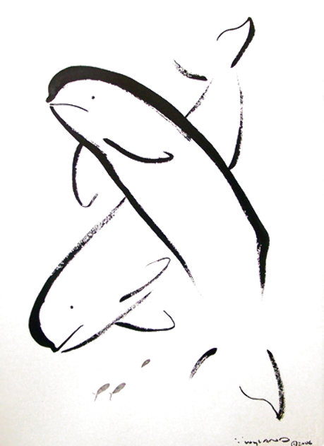 Beluga Whales 2006 42x35 Huge Works on Paper (not prints) by Robert Wyland