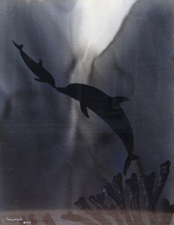 Evening Waters II Watercolor 2005 41x34 Watercolor - Robert Wyland Evening Waters II Watercolor 2005 41x34 Watercolor - Robert Wyland