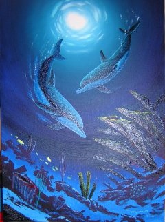 Coral Reef Dance 2007 41x32 Original Painting - Robert Wyland Coral Reef Dance 2007 41x32 Original Painting - Robert Wyland
