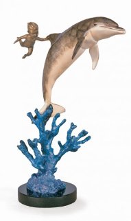 Untitled Water Baby Bronze Sculpture 1997 Sculpture by Robert Wyland