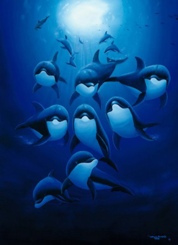 Robert Wyland Orca Riders 30th Anniversary 2008 14 in by
