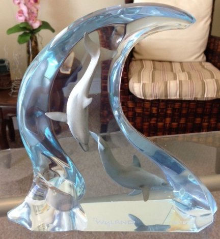 Dolphin Light Acrylic Sculpture 9 in Sculpture - Robert Wyland