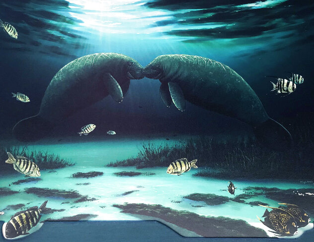 Manatee Encounter AP - Florida Limited Edition Print by Robert Wyland