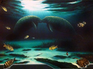 Manatee Encounter AP Limited Edition Print - Robert Wyland Manatee Encounter AP Limited Edition Print - Robert Wyland