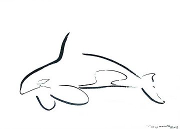 Orca 32x41 2005 31x41 Drawing - Robert Wyland