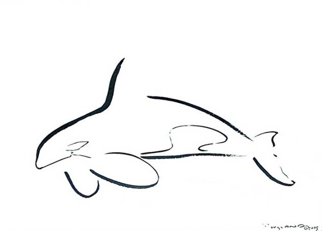 Orca 32x41 2005 31x41 Drawing by Robert Wyland