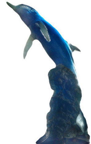 Happy Dolphin Acrylic Sculpture 1996 58 in - Huge - Life Size Dolphin Sculpture - Robert Wyland