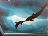 Kissing Dolphins Watercolor 2008 35x43 Watercolor by Robert Wyland - 3 Kissing Dolphins Watercolor 2008 35x43 Watercolor by Robert Wyland - 3