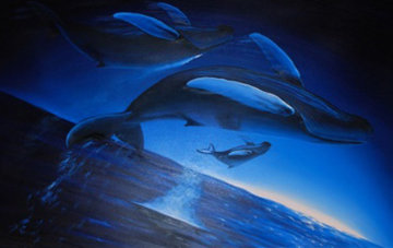 Family Voyage 2005 36x60 Original Painting - Robert Wyland Family Voyage 2005 36x60 Original Painting - Robert Wyland