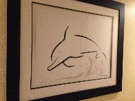 Chinese Brush - Dolphin Jump 2005 21x30 Works on Paper (not prints) by Robert Wyland - 1 Chinese Brush - Dolphin Jump 2005 21x30 Works on Paper (not prints) by Robert Wyland - 1