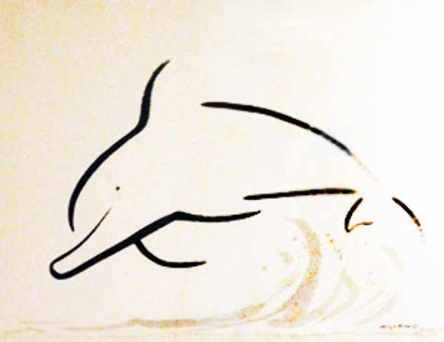 Dolphin Jump 2005 38x46 - Huge Works on Paper (not prints) by Robert Wyland
