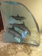 Dolphin Tribe Acrylic Sculpture AP 1998 14 in Sculpture by Robert Wyland - 1