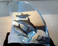 Dolphin Tribe Acrylic Sculpture AP 1998 14 in Sculpture by Robert Wyland - 0