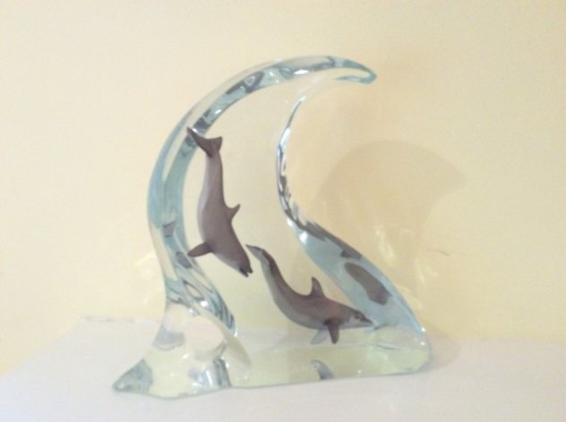Dolphin Light Acrylic Sculpture 2002 Sculpture by Robert Wyland