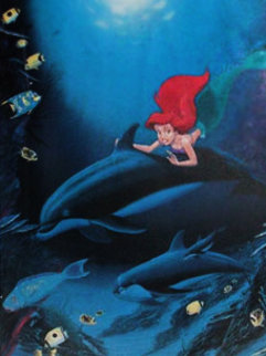 Ariel's Dolphin Ride 1994 Limited Edition Print - Robert Wyland Ariel's Dolphin Ride 1994 Limited Edition Print - Robert Wyland