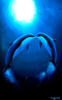 Kiss of the Sea 1997 40x30 Huge Original Painting - Robert Wyland Kiss of the Sea 1997 40x30 Huge Original Painting - Robert Wyland