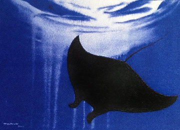 Manta Ray Watercolor 2013 30x22 Watercolor by Robert Wyland