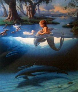 Littlest Mermaid 1994 Limited Edition Print - Robert Wyland Littlest Mermaid 1994 Limited Edition Print - Robert Wyland