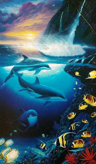 Dolphin Dawn 2000 Limited Edition Print by Robert Wyland Dolphin Dawn 2000 Limited Edition Print by Robert Wyland