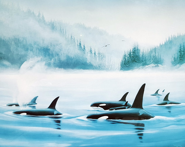 Orcas  1985 Limited Edition Print by Robert Wyland