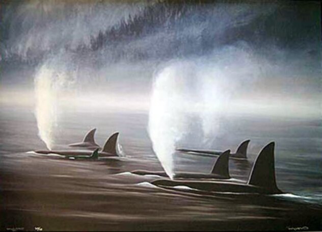 Orca Mist 1990 - Framed Lithograph by Robert Wyland - For Sale on