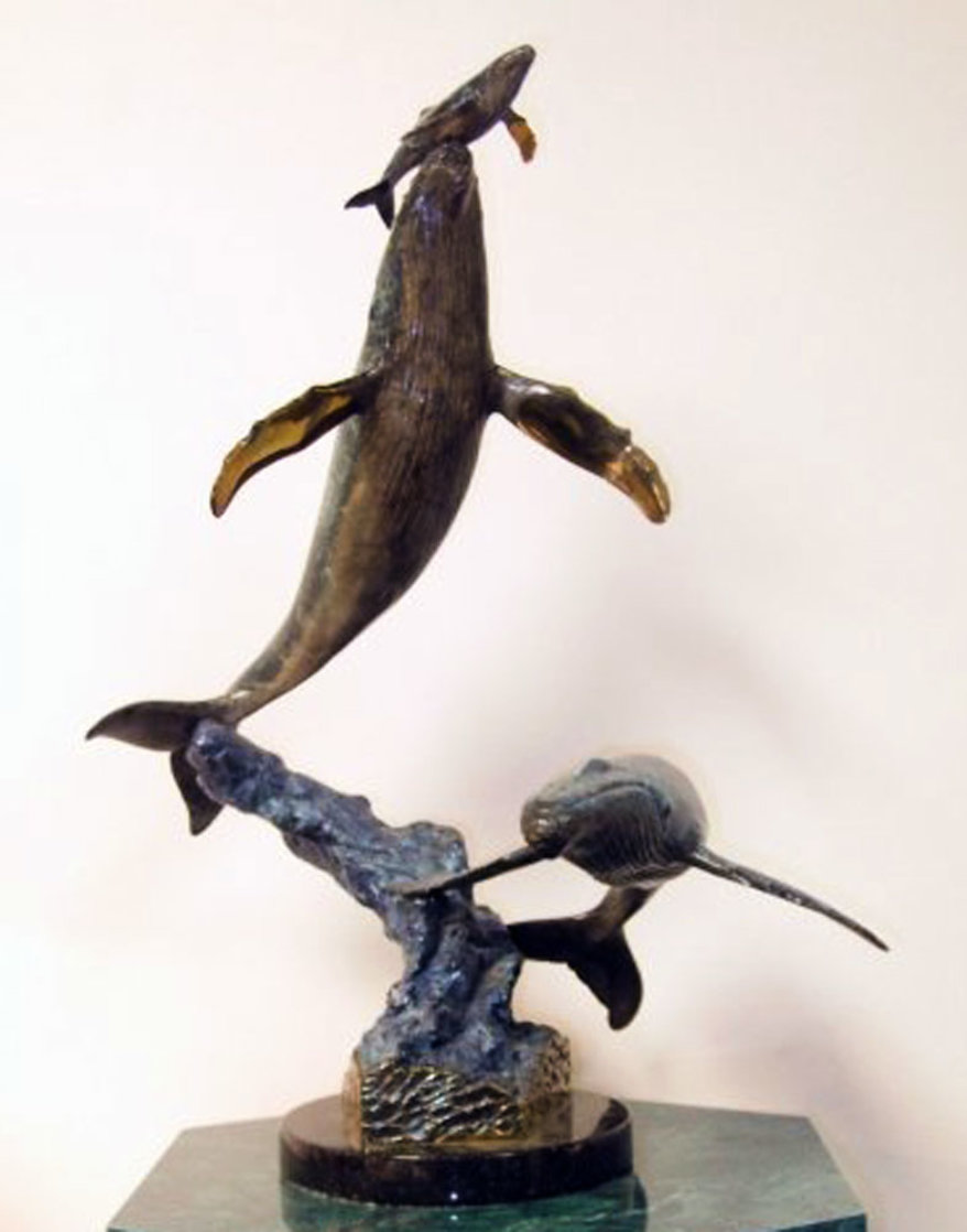 Cow Calf Escort Bronze Sculpture 1997 21 in Sculpture by Robert Wyland Cow Calf Escort Bronze Sculpture 1997 21 in Sculpture by Robert Wyland