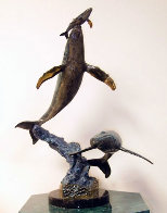 Cow Calf Escort Bronze Sculpture 1997 21 in Sculpture by Robert Wyland - 0 Cow Calf Escort Bronze Sculpture 1997 21 in Sculpture by Robert Wyland - 0