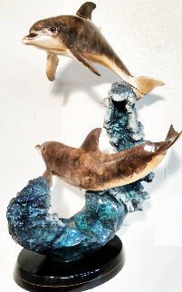 Dolphin Wave AP Bronze Sculpture 30 in 2003 Sculpture - Robert Wyland Dolphin Wave AP Bronze Sculpture 30 in 2003 Sculpture - Robert Wyland