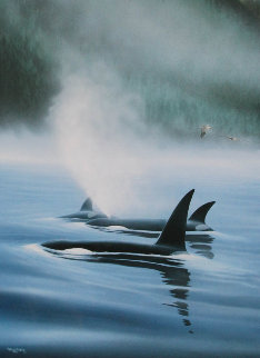 Northern Pacific Orcas, Suite of 3 1985 Limited Edition Print - Robert Wyland Northern Pacific Orcas, Suite of 3 1985 Limited Edition Print - Robert Wyland