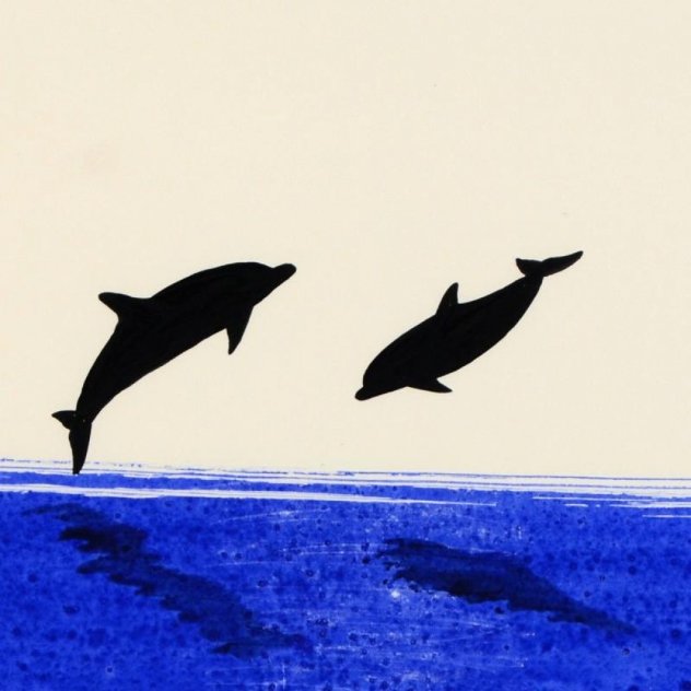 Two Dolphins Watercolor 2014 25x22 Watercolor by Robert Wyland