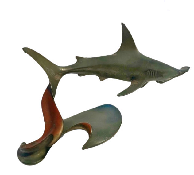 Hammerhead Shark Bronze Sculpture 1993 13 in Sculpture by Douglas Wylie