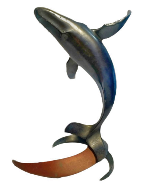 Whale 1999 Bronze Sculpture 15 in Sculpture by Douglas Wylie
