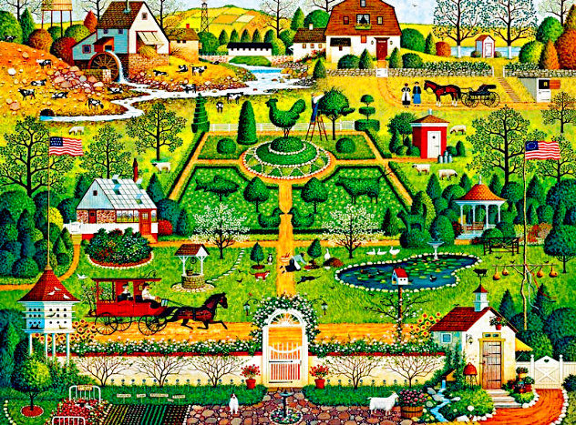 Uncle Jack's Topiary Tendencies 1996 Limited Edition Print by Charles Wysocki