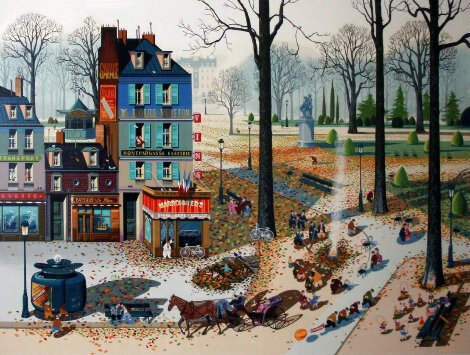 Fallen Leaves 1983 - Paris, France Limited Edition Print - Hiro Yamagata