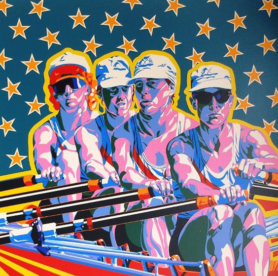 Rowing (From The Centennial Olympic Games) 1996 Limited Edition Print by Hiro Yamagata Rowing (From The Centennial Olympic Games) 1996 Limited Edition Print by Hiro Yamagata