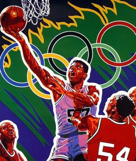Basketball (From the Centennial Olympic Games) 1996 Limited Edition Print by Hiro Yamagata Basketball (From the Centennial Olympic Games) 1996 Limited Edition Print by Hiro Yamagata