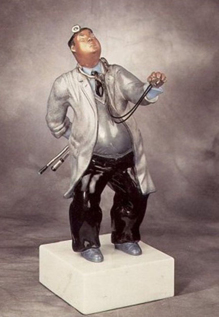 Last Appointment Bronze Sculpture 1990 18 in Sculpture - Hiro Yamagata