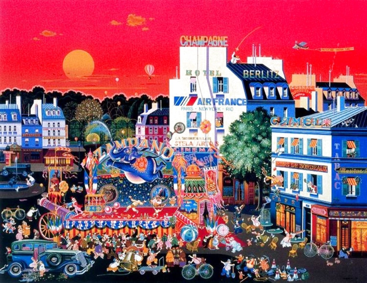 Circus in the Square 1987 - Huge Limited Edition Print by Hiro Yamagata