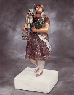 Shopper Bronze Sculpture 1993 Sculpture - Hiro Yamagata Shopper Bronze Sculpture 1993 Sculpture - Hiro Yamagata