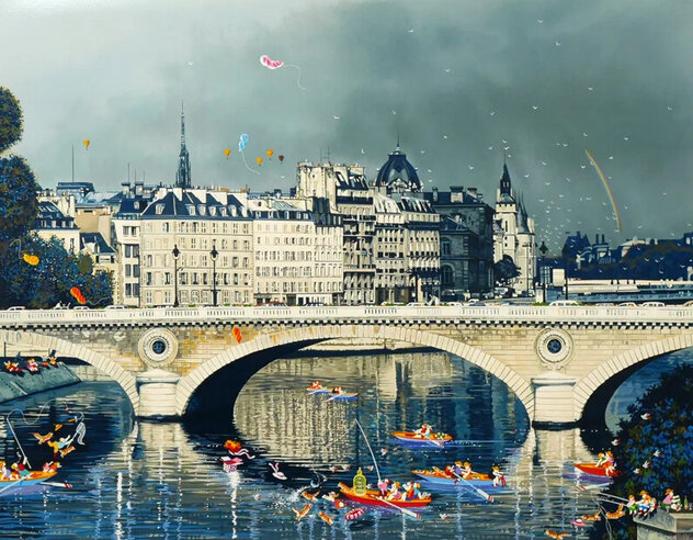 アート・デザイン・音楽 YAMAGATA 1995.4-1996.12 Vol.3 Les Chats Sur Seine 1996 - Serigraph - Paris, France by Hiro