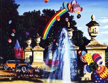 Courtyard Fountain 1990 Limited Edition Print - Hiro Yamagata Courtyard Fountain 1990 Limited Edition Print - Hiro Yamagata