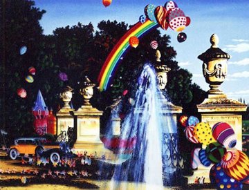 Courtyard Fountain 1990 Limited Edition Print - Hiro Yamagata Courtyard Fountain 1990 Limited Edition Print - Hiro Yamagata