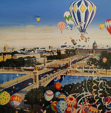 Balloon Race 1990 - Paris, France Limited Edition Print - Hiro Yamagata