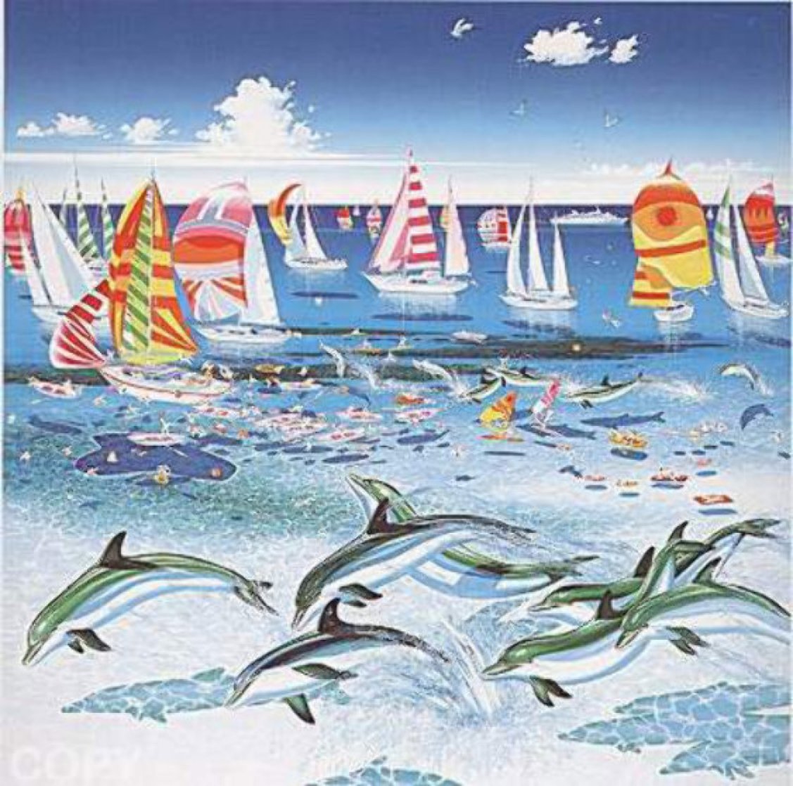 Dolphins 1984 Limited Edition Print by Hiro Yamagata