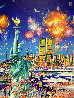 Happy Birthday Liberty U.S.A. Original 30x40 Huge - Twin Towers Original Painting by Hiro Yamagata - 0