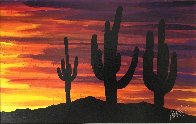 Twilight and Seguaro 2013 16x22 Original Painting by Tim Yanke - 2 Twilight and Seguaro 2013 16x22 Original Painting by Tim Yanke - 2