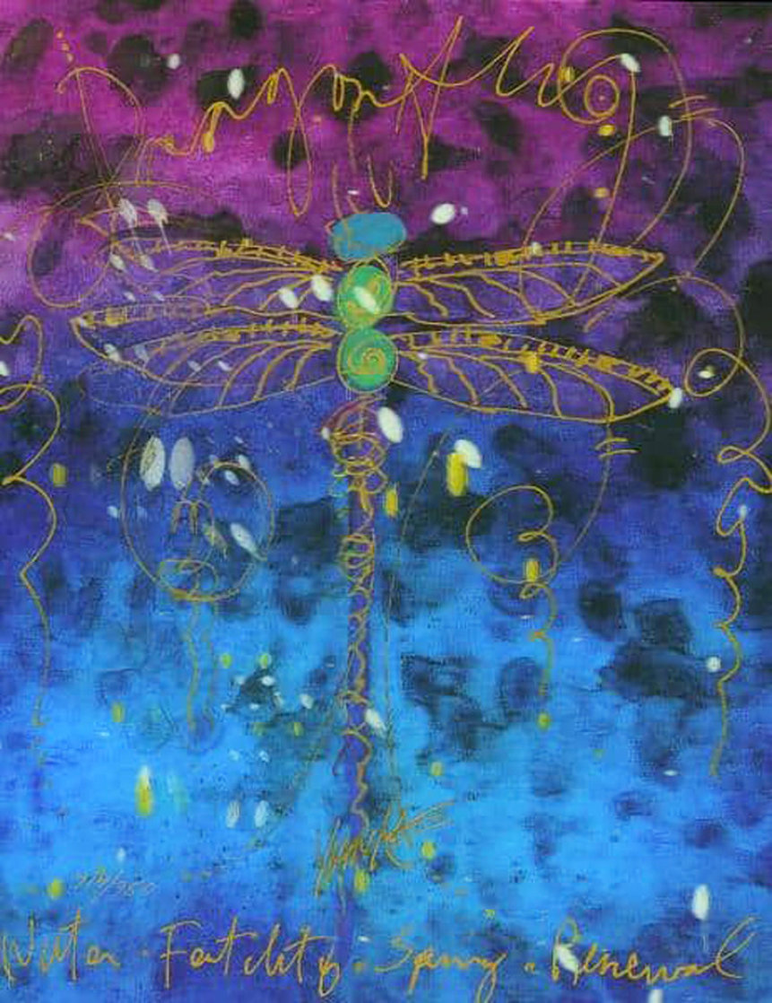 Blue Fertility 3-D 2015 Embellished Limited Edition Print by Tim Yanke Blue Fertility 3-D 2015 Embellished Limited Edition Print by Tim Yanke